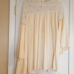 Umgee bnwt cream blouse tunic dress S